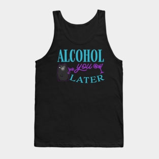 Alcohol You Later Cute Cat Tank Top